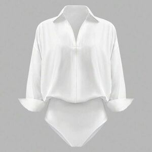 INAWLY Women’s Daily Casual Long Sleeve Top | White | Size M (6)